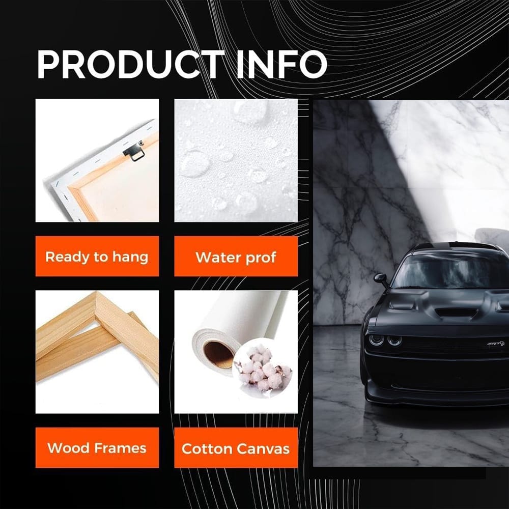 Black Marble Dodge Challenger - Sleek and Powerful Ride