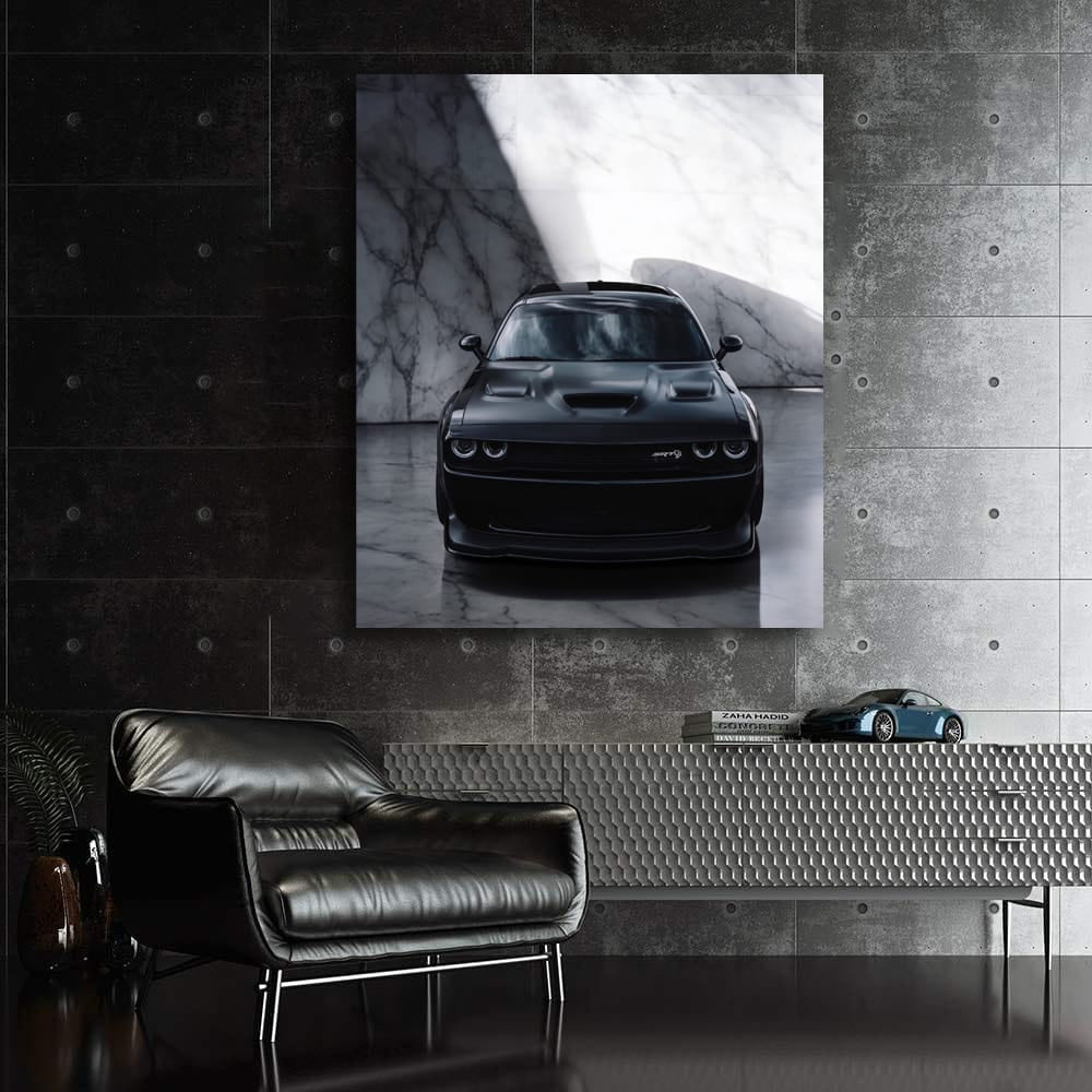 Black Marble Dodge Challenger - Sleek and Powerful Ride
