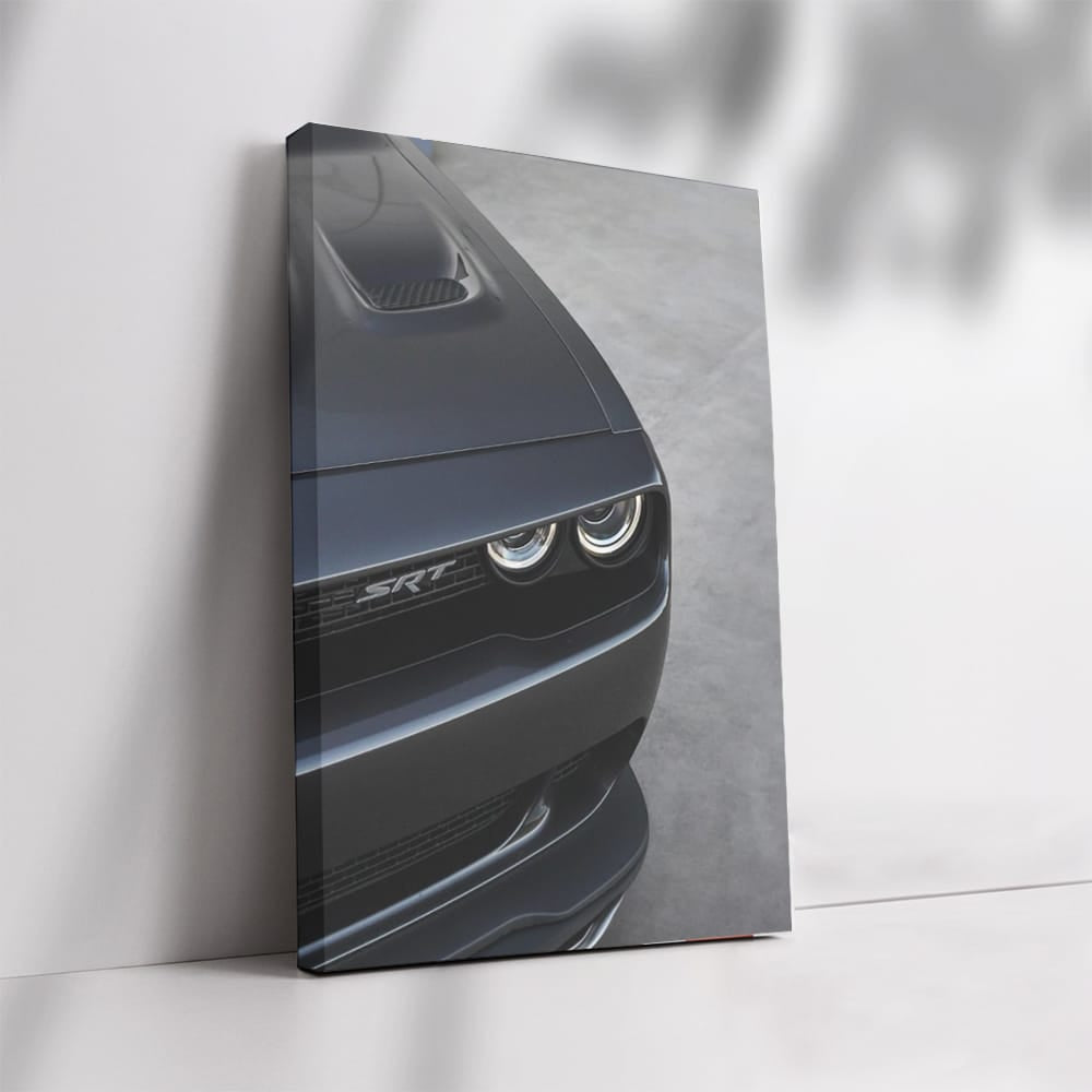 Grey Dodge Challenger in Parking - Power Meets Style