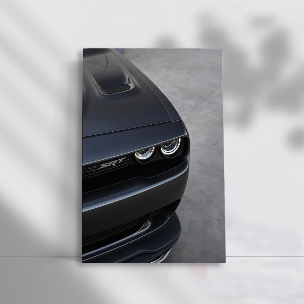 Grey Dodge Challenger in Parking - Power Meets Style