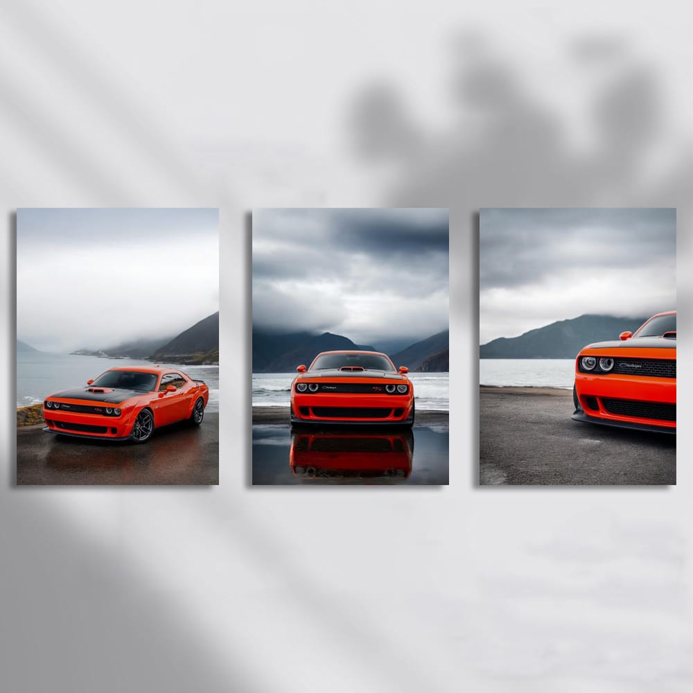 Dodge Challenger Mountains In The Clouds Set of 3