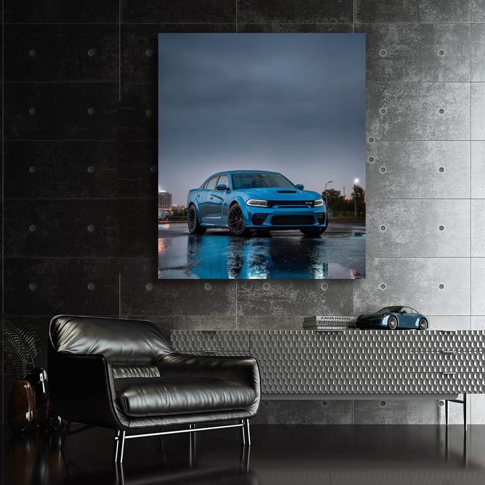 Urban Journey: Dodge Charger in Rain - Power Meets Elegance