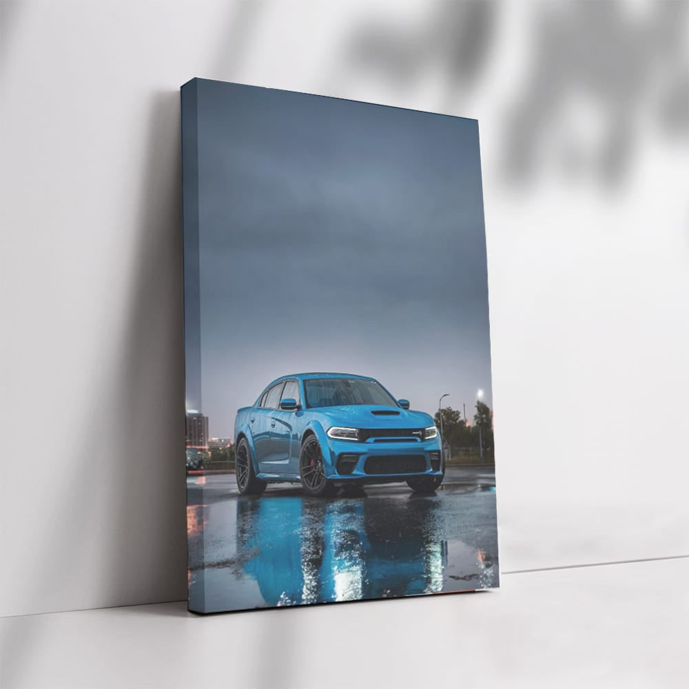 Urban Journey: Dodge Charger in Rain - Power Meets Elegance