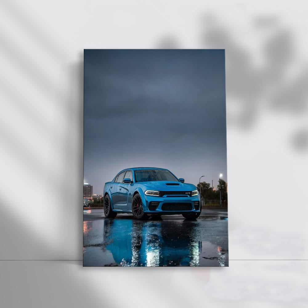Urban Journey: Dodge Charger in Rain - Power Meets Elegance