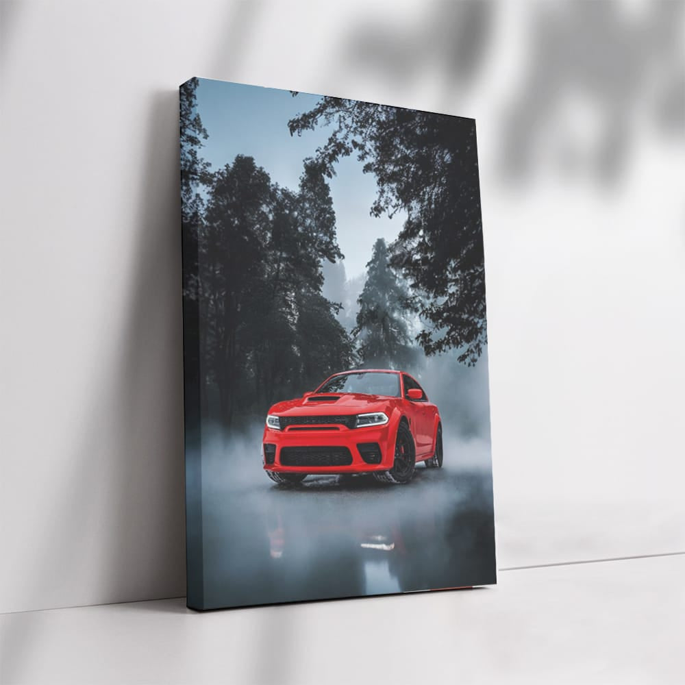 Foggy Night Dodge Charger - Power and Elegance