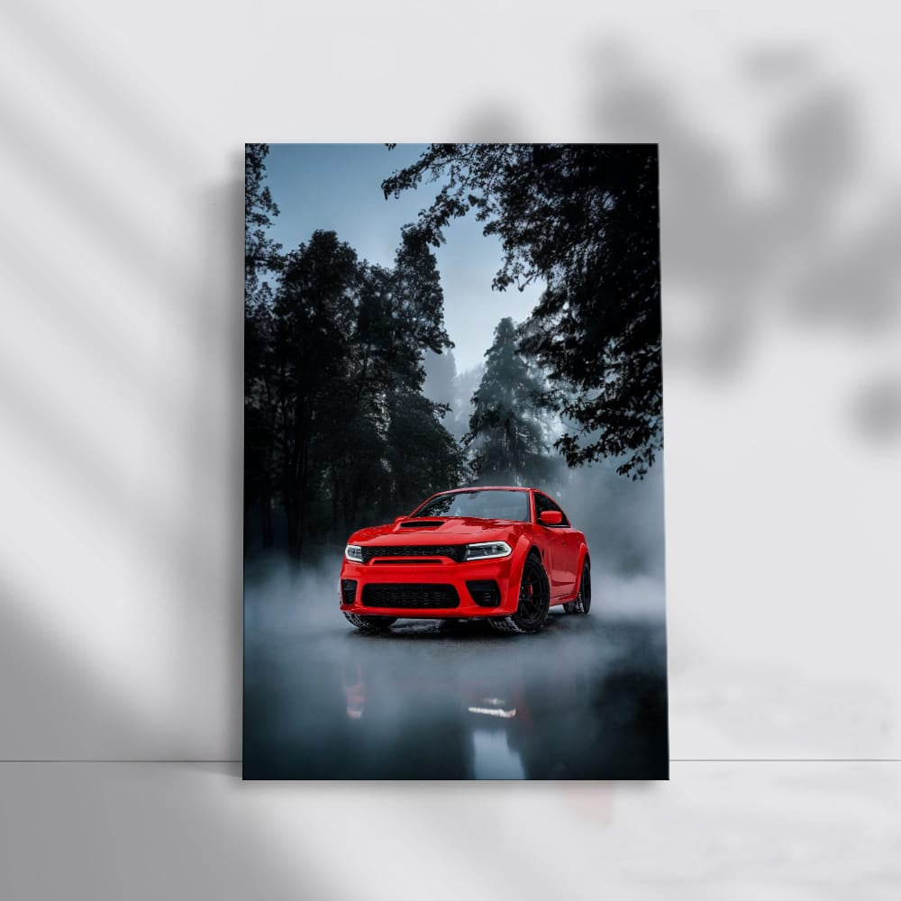 Foggy Night Dodge Charger - Power and Elegance