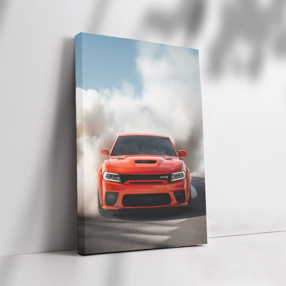 Charger in Smoke: Racing Powerhouse on Track