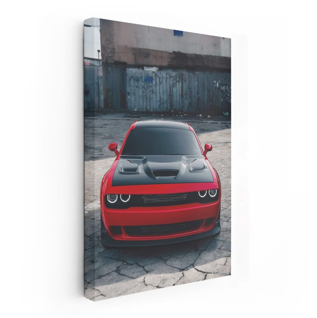 Red Dodge Charger in Urban Setting - Bold & Powerful