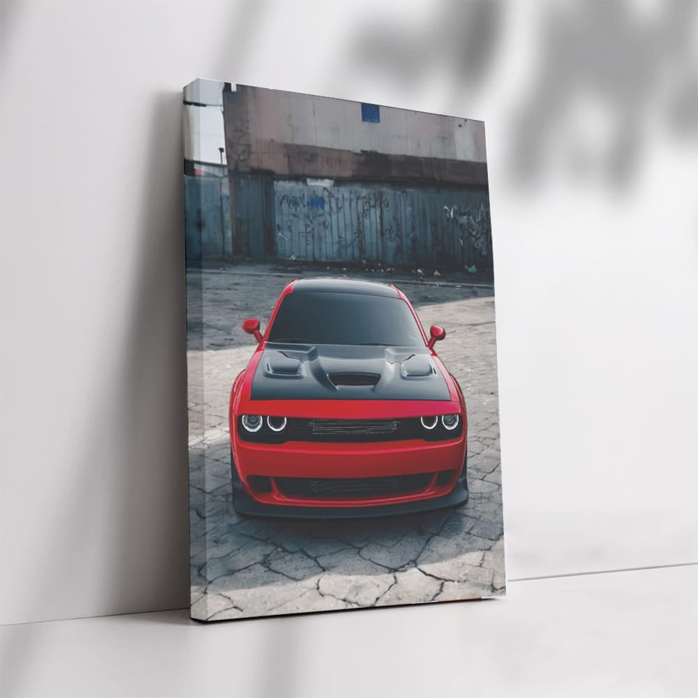 Red Dodge Charger in Urban Setting - Bold & Powerful