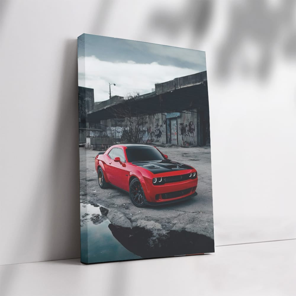Bold Red Dodge Charger in Urban Style - Power and Flair