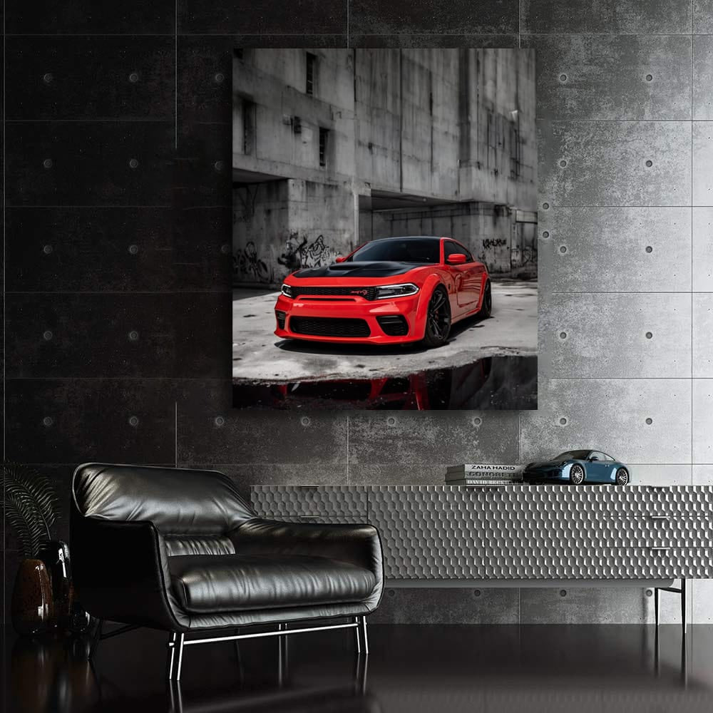Red Dodge Charger in Urban Style - Bold and Dynamic