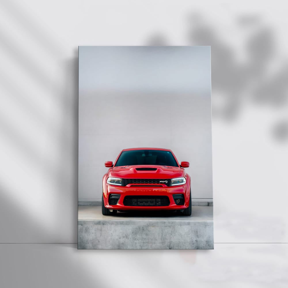 Red Dodge Charger Parked - Bold and Powerful Ride