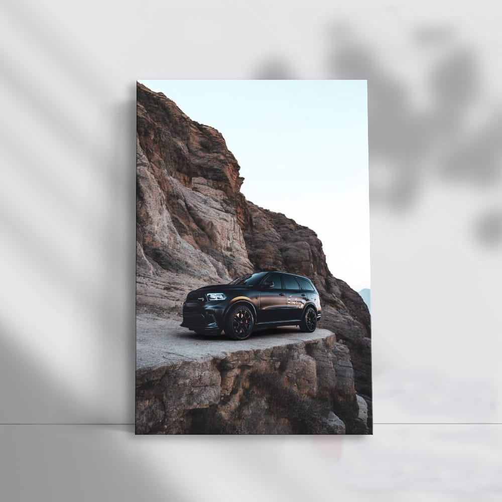 Black Dodge Durango at Mountain Base - Rugged Adventure SUV