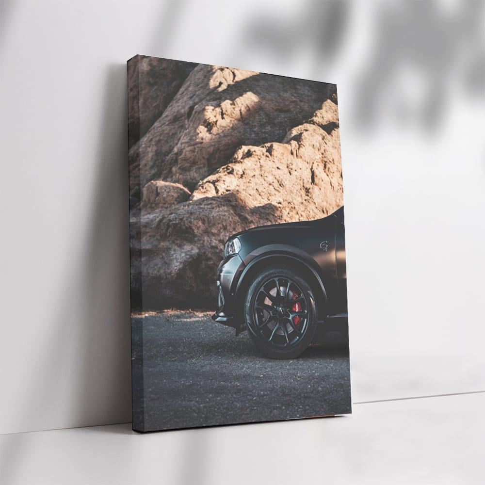 Black Dodge Durango at Mountain Base - Rugged Adventure SUV