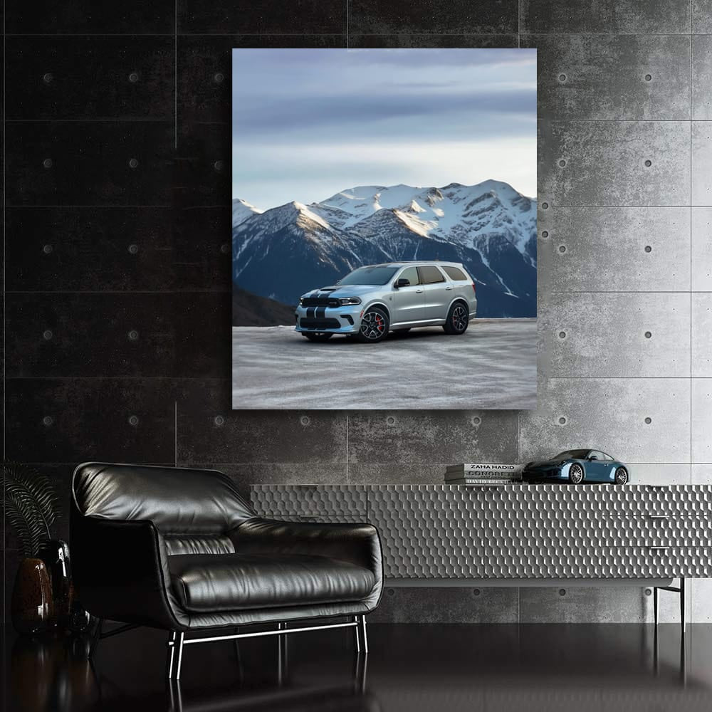 Dodge Durango with Snowy Mountains - Rugged Adventure Awaits