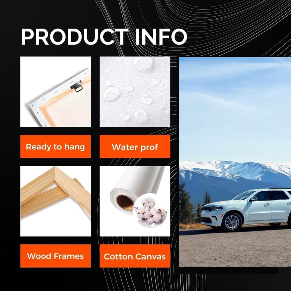 Dodge Durango with Snowy Mountains - Rugged and Powerful
