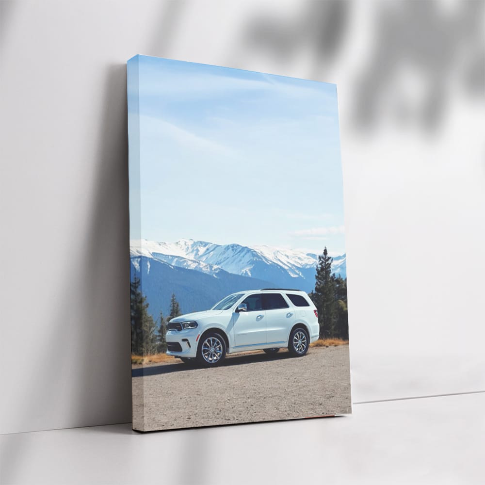 Dodge Durango with Snowy Mountains - Rugged and Powerful
