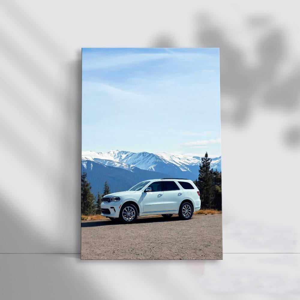 Dodge Durango with Snowy Mountains - Rugged and Powerful