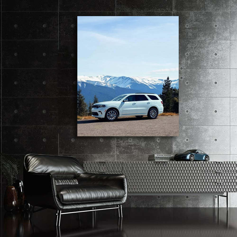 Dodge Durango with Snowy Mountains - Rugged and Powerful