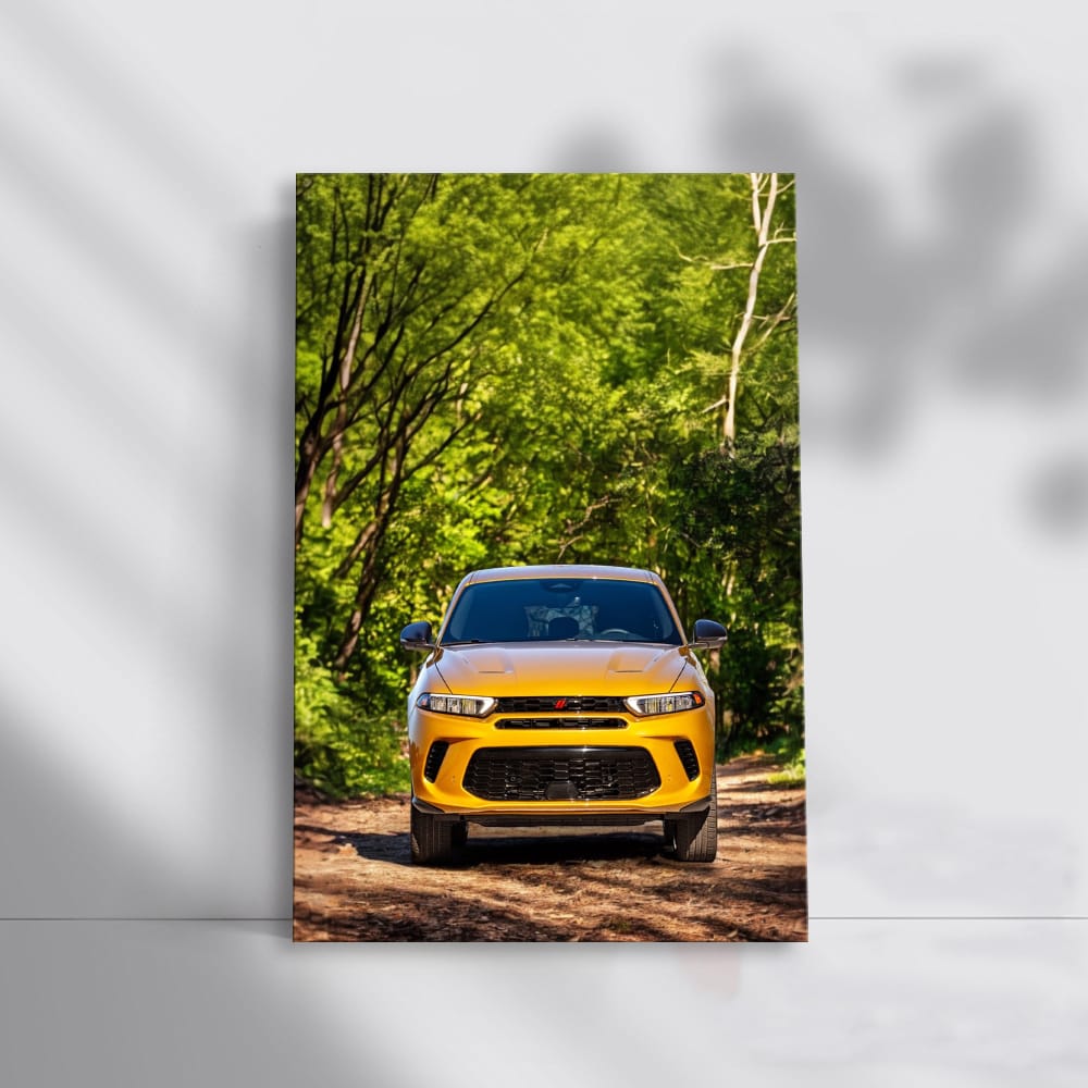 Yellow Dodge Hornet in Nature - Rugged Adventure Ready