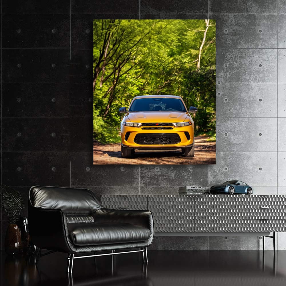 Yellow Dodge Hornet in Nature - Rugged Adventure Ready