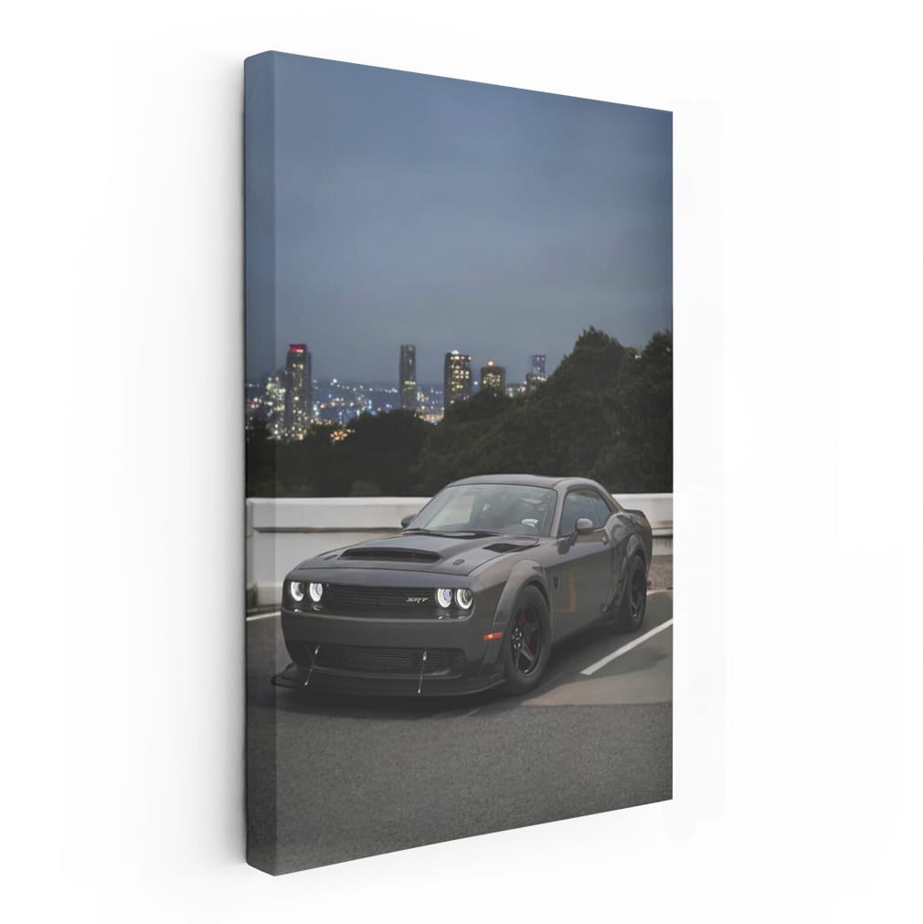 Black Dodge SRT in Dark City - Bold Power in Motion