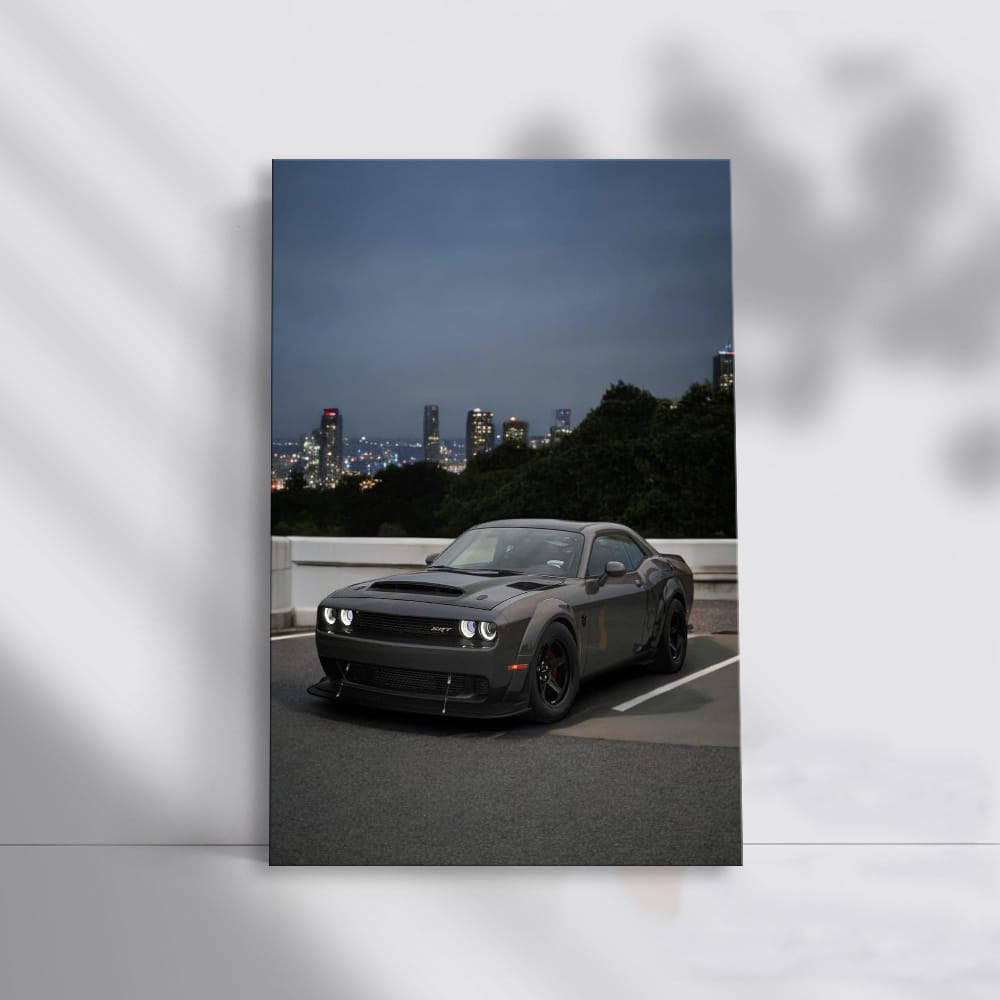 Black Dodge SRT in Dark City - Bold Power in Motion