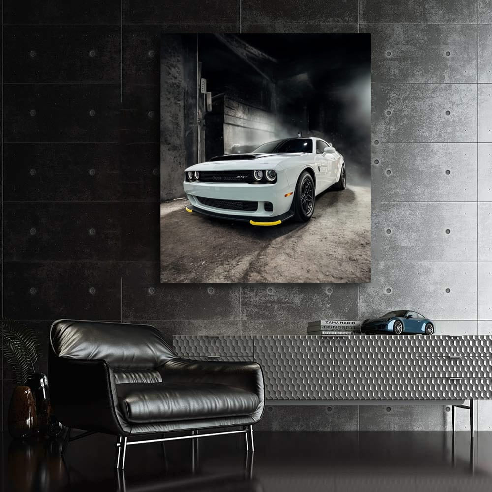 White Dodge in Deserted Building - Rugged and Resilient