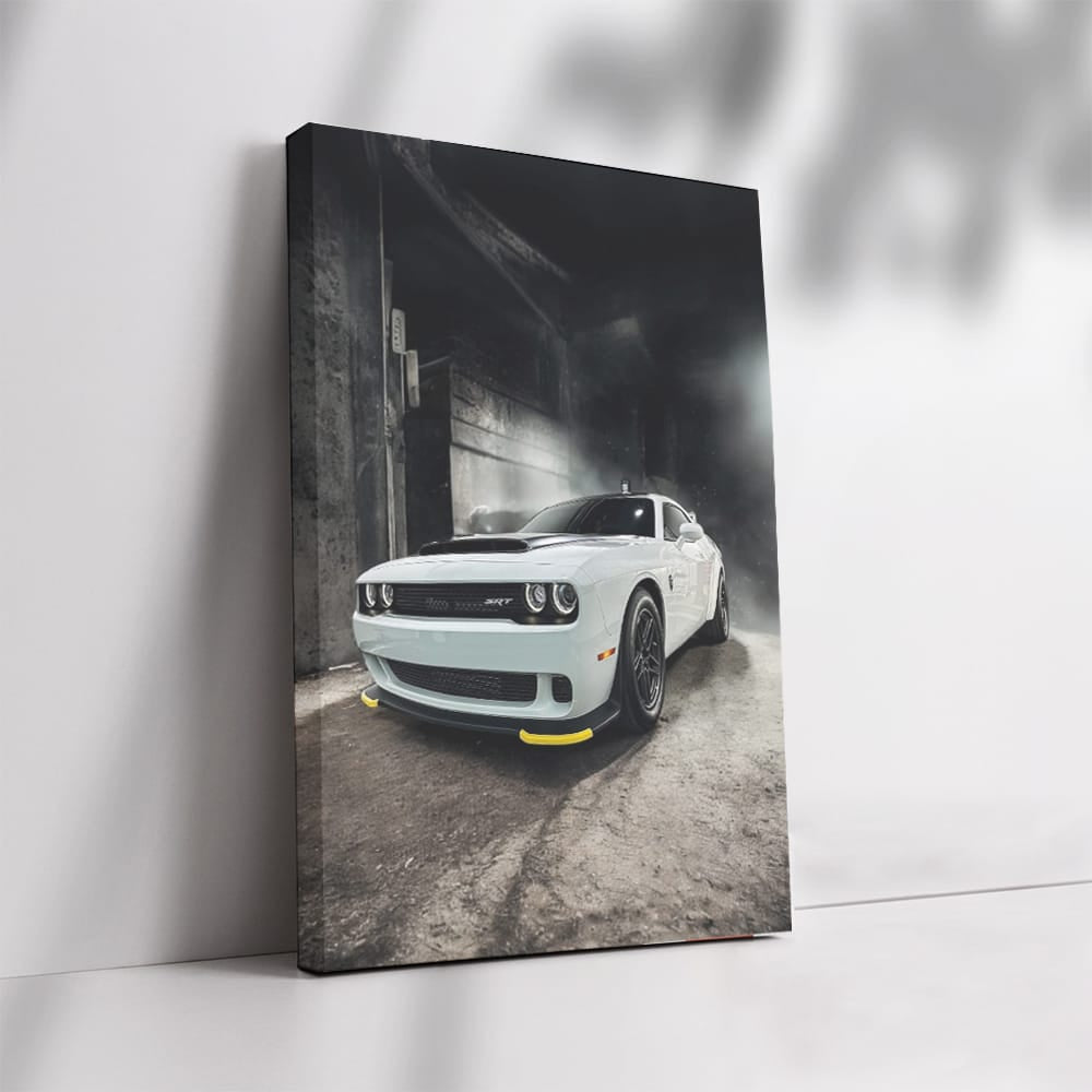 White Dodge in Deserted Building - Rugged and Resilient