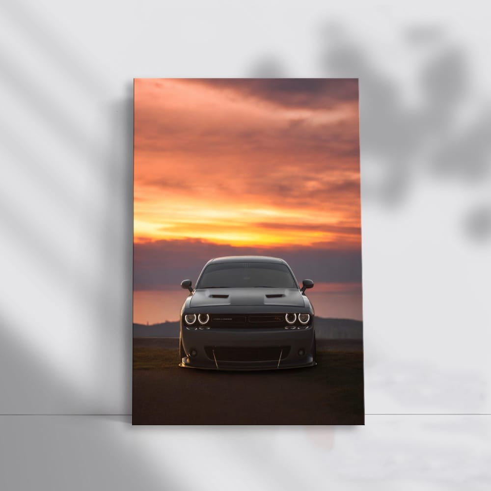 Dodge Challenger at Sunset - Power and Style in Motion