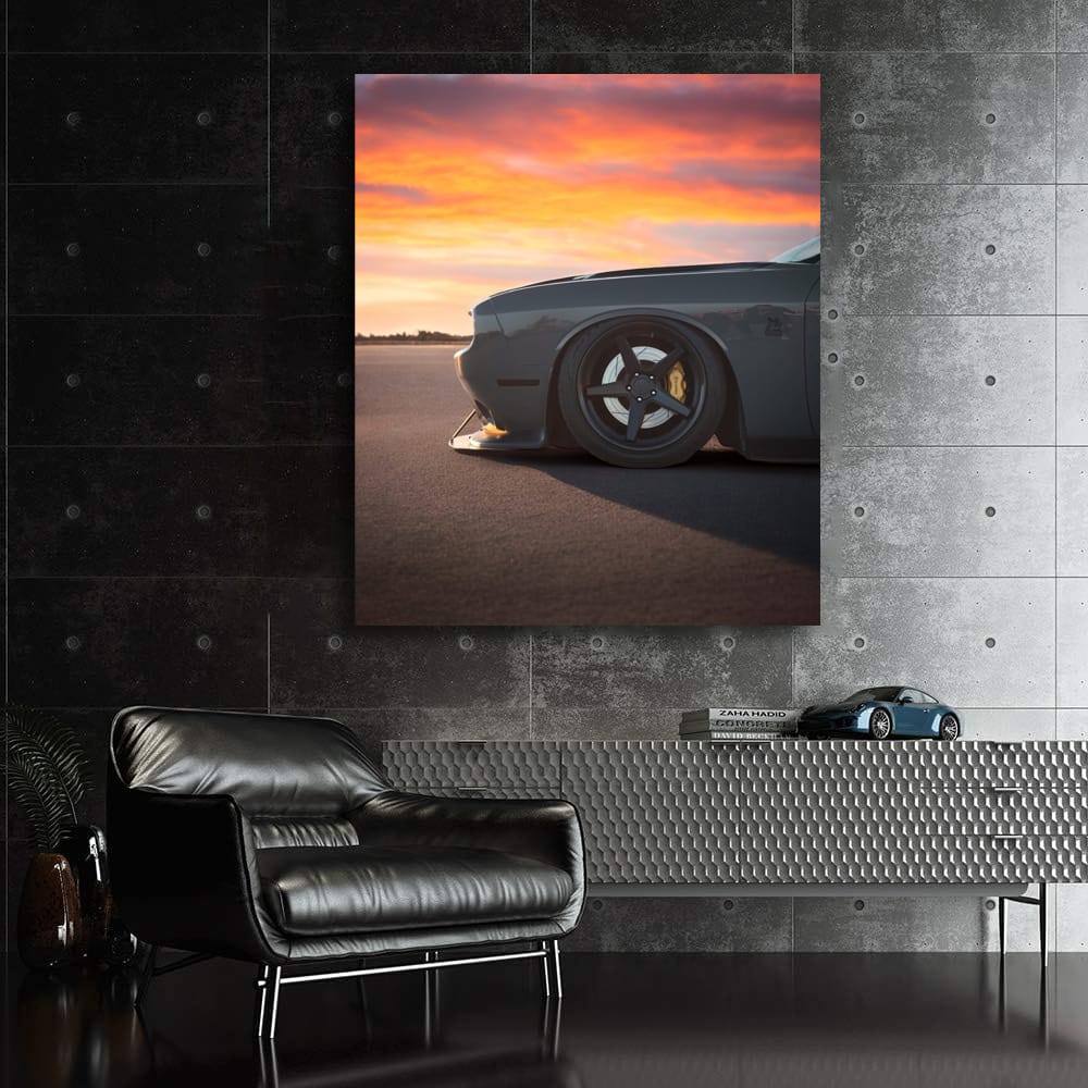 Dodge Challenger at Sunset - Power Meets Elegance
