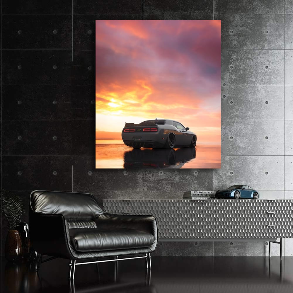 Dodge Challenger at Sunset - Power and Elegance