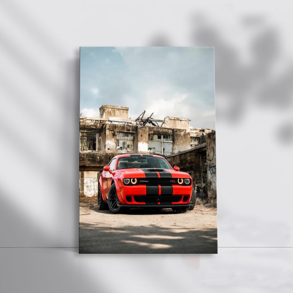 Dodge Challenger in Deserted City - Bold and Unyielding