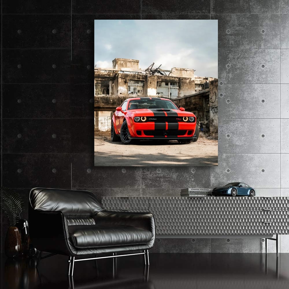 Dodge Challenger in Deserted City - Bold and Unyielding