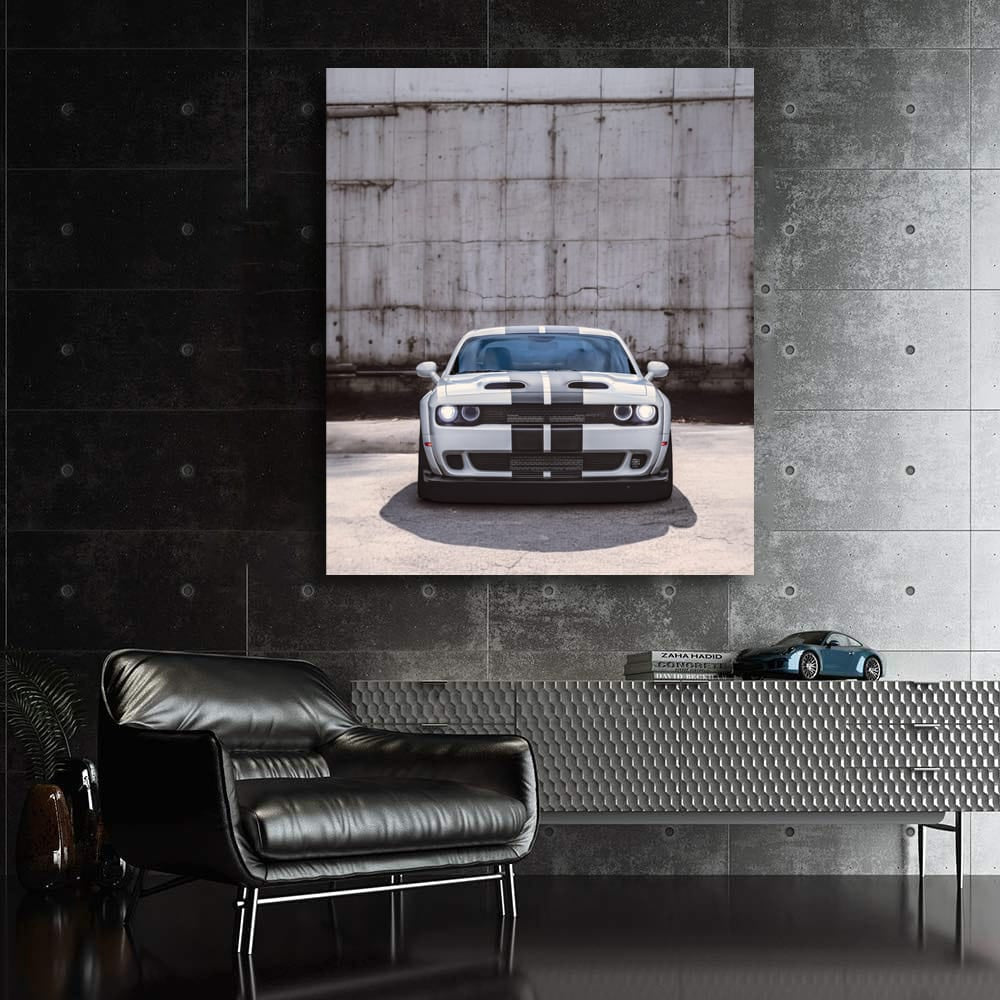 Dodge in Front of Concrete Wall - Rugged and Timeless