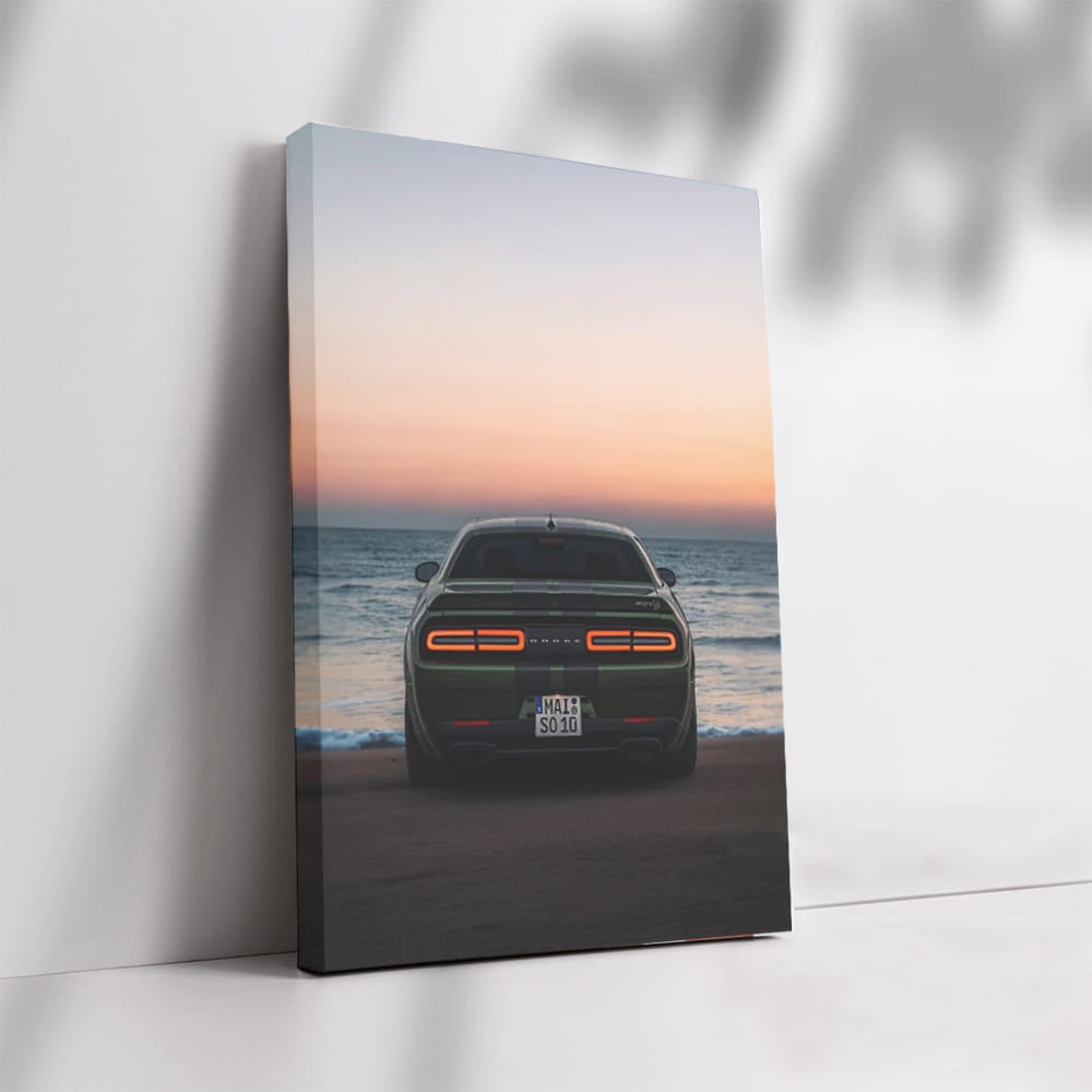 Dodge at Dusk with Ocean View - Sleek, Stylish, Powerful