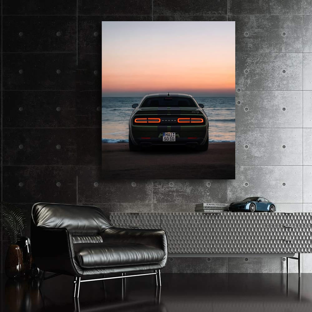 Dodge at Dusk with Ocean View - Sleek, Stylish, Powerful