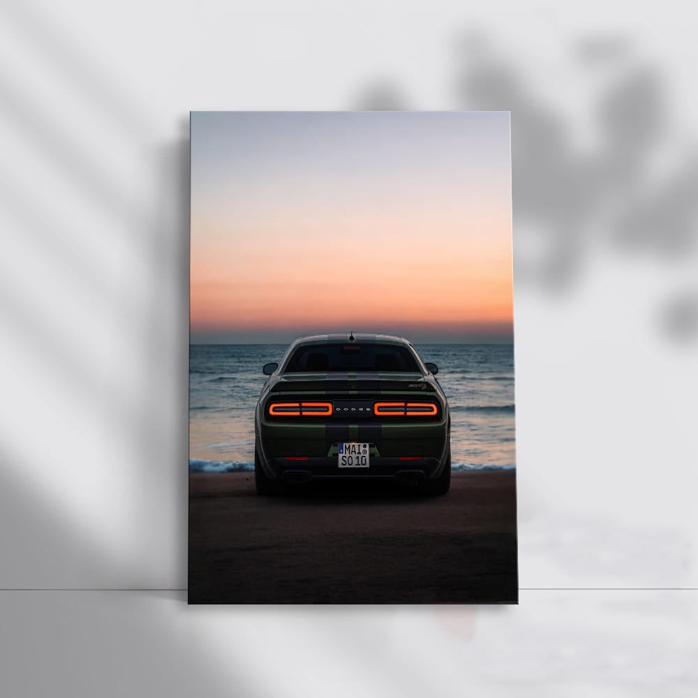 Dodge at Dusk with Ocean View - Sleek, Stylish, Powerful