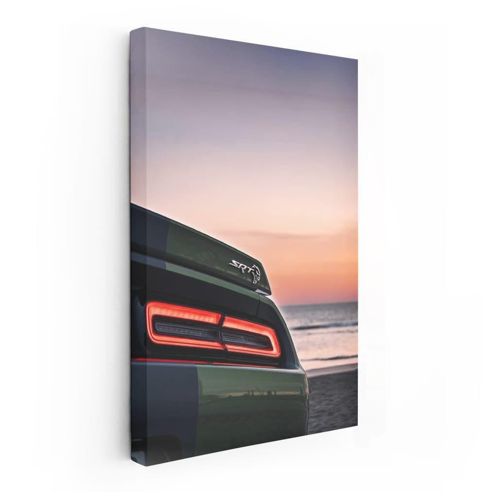 Sunset Dodge by Sea - Timeless Classic in Motion