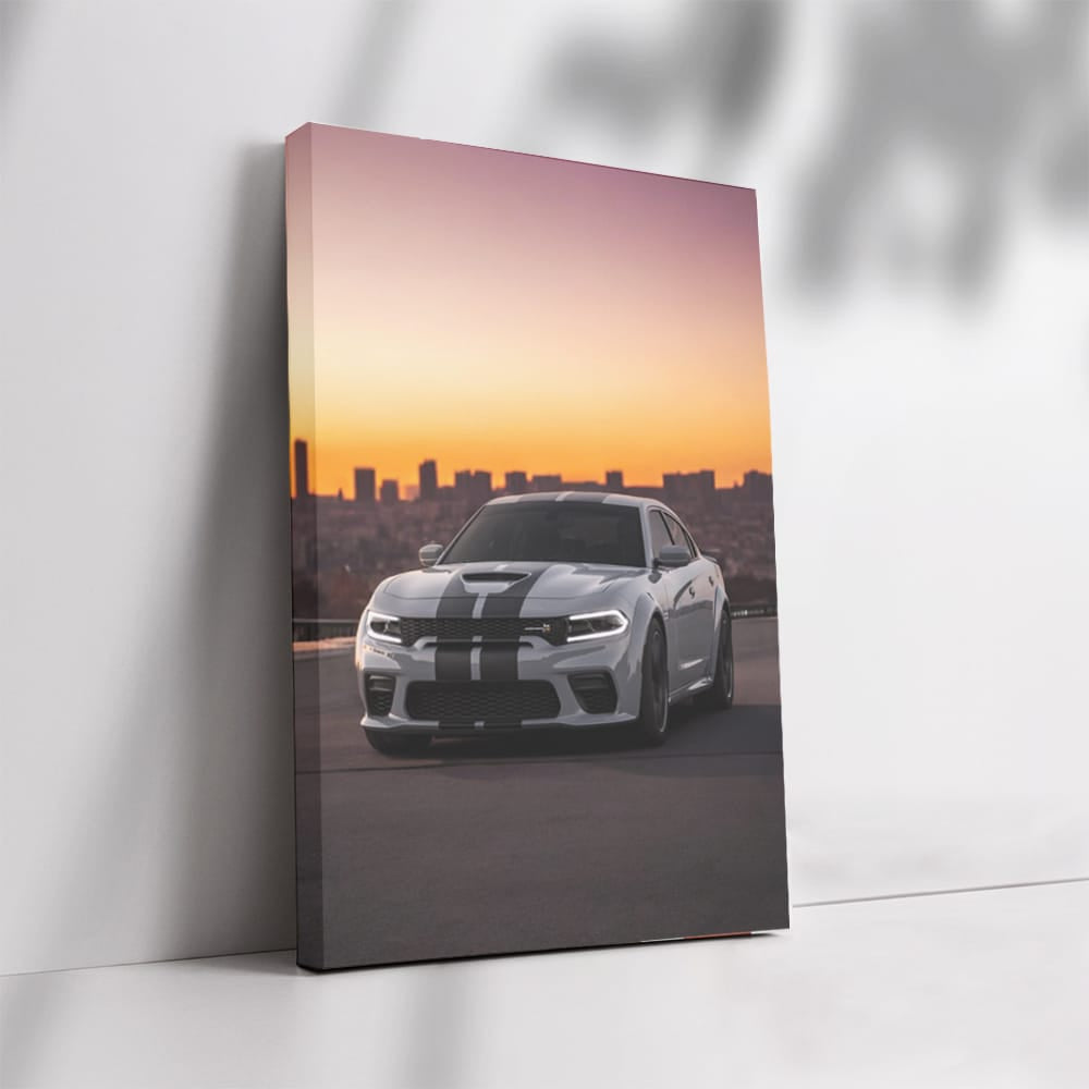 Big City Dodge at Sunset - Sleek and Bold Ride