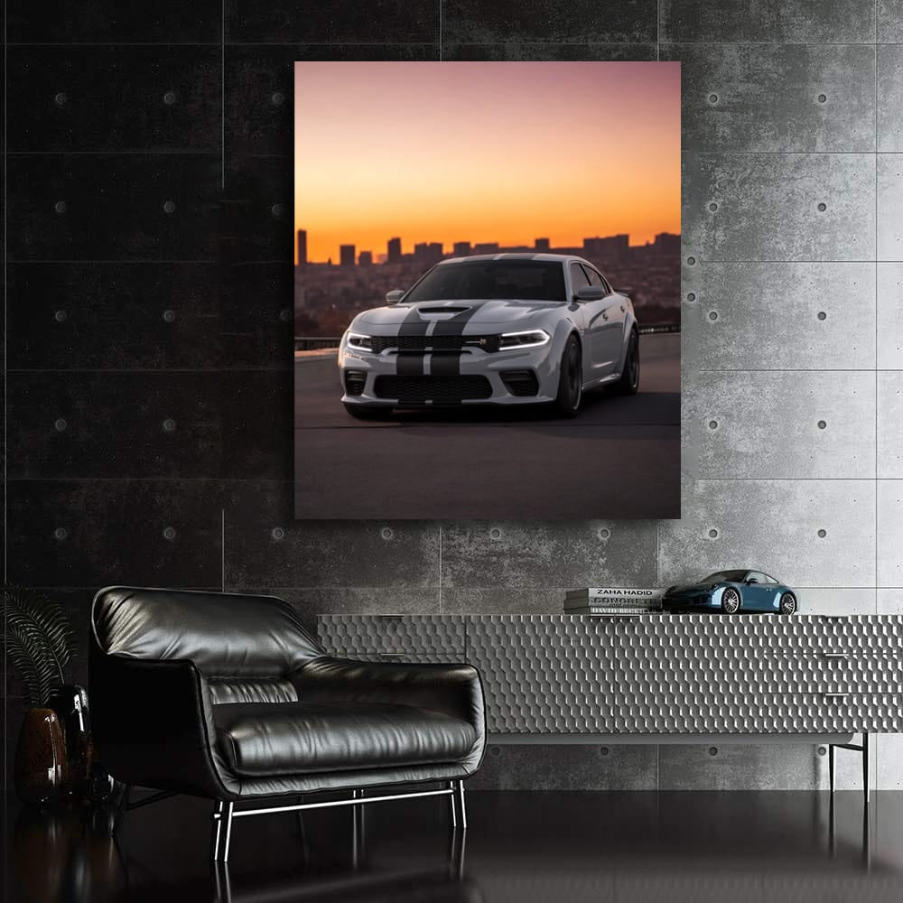 Big City Dodge at Sunset - Sleek and Bold Ride