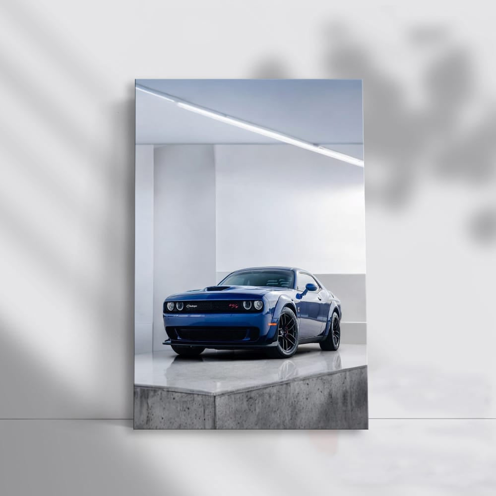 Blue Dodge in Parking - Sleek Style and Power