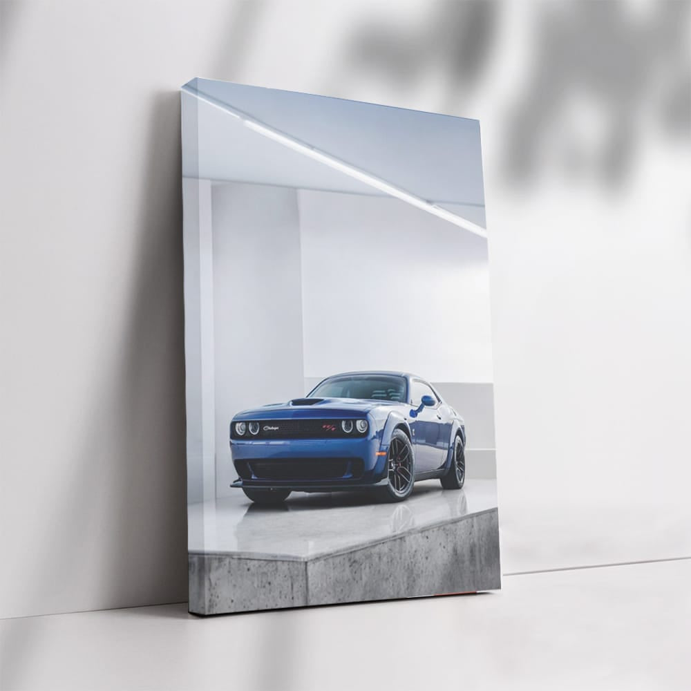 Blue Dodge in Parking - Sleek Style and Power