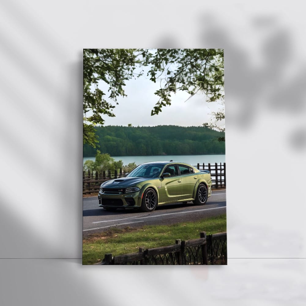 Green Dodge in Park - Classic Elegance on Wheels