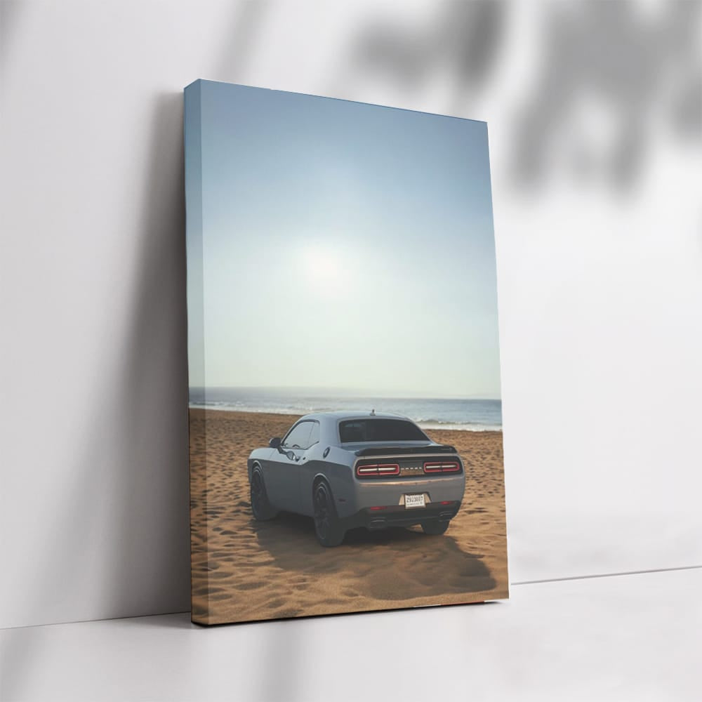 Dodge Grey with Sea Backdrop - Elegant and Bold Design