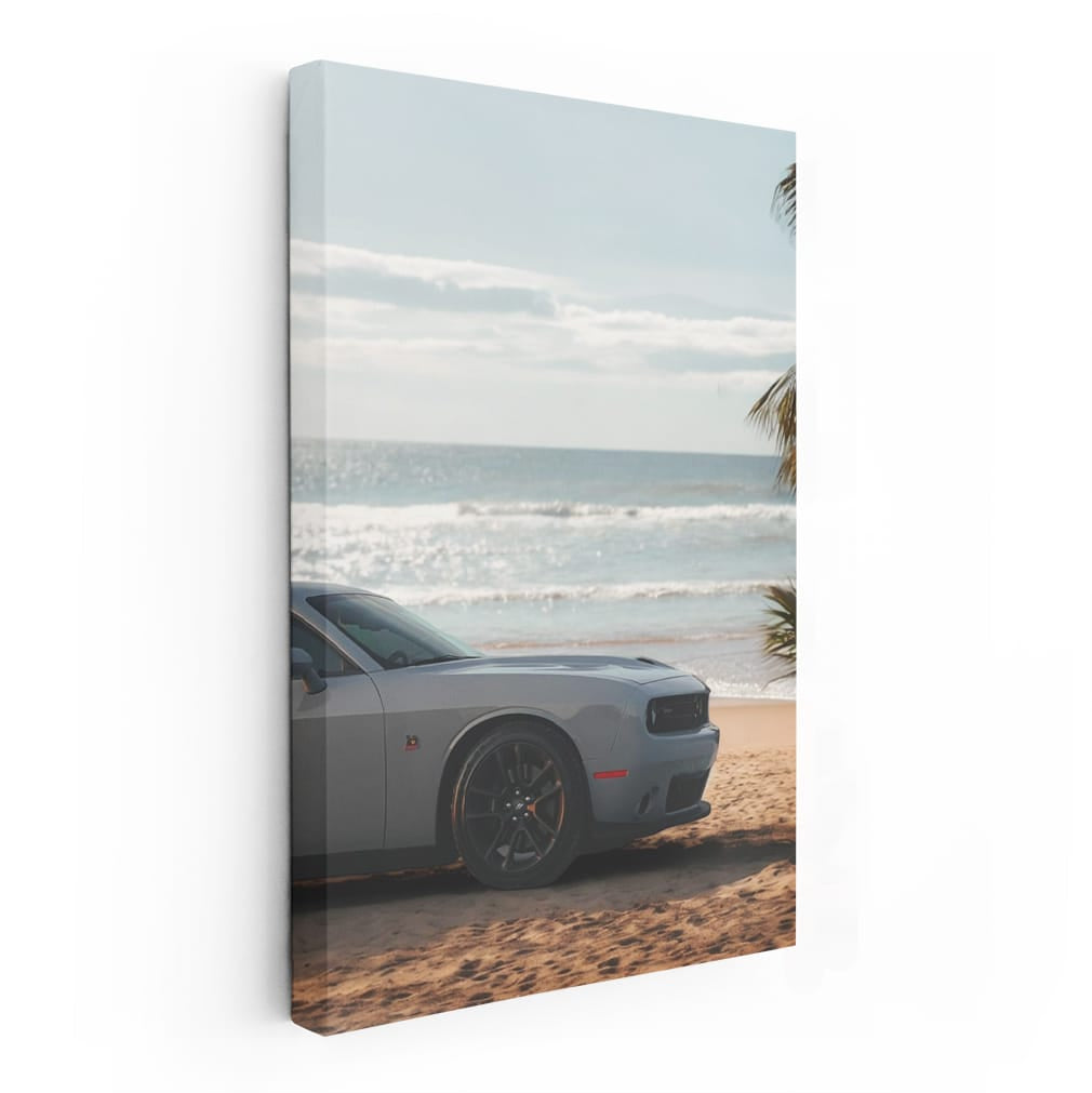 Grey Dodge by Sea - Sleek and Sophisticated Ride