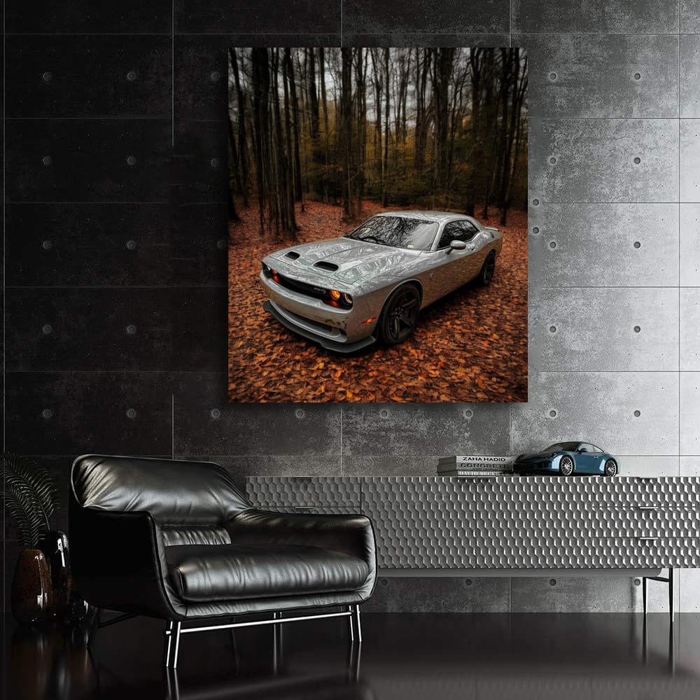Dodge in Grey - Autumn Forest Drive, Bold and Rugged