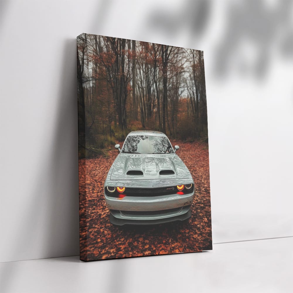 Grey Dodge in Autumn Woods - Rugged Elegance