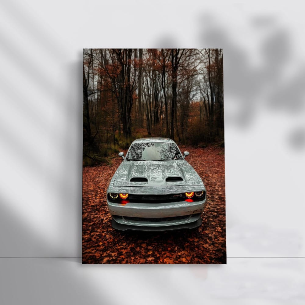 Grey Dodge in Autumn Woods - Rugged Elegance