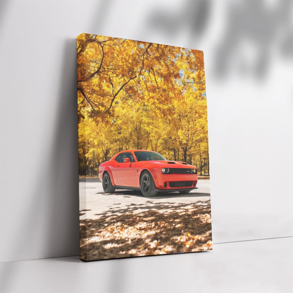 Dodge in Autumn Woods - Rugged Ride Awaits